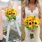 4 Pack Summer Artificial Sunflower Bouquets – Bright Yellow Silk Sunflowers for Summer Home, Wedding, and Party Decor